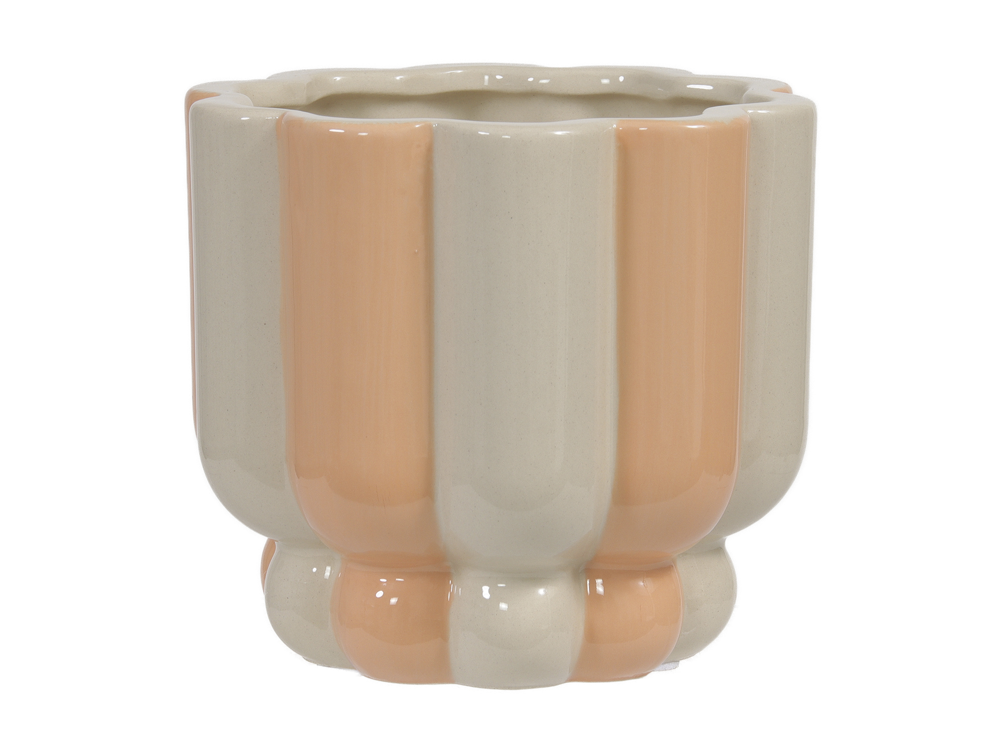 VASO A RIGHE COLOR D12 H10,5CM. 2PZ.COL.ASS.