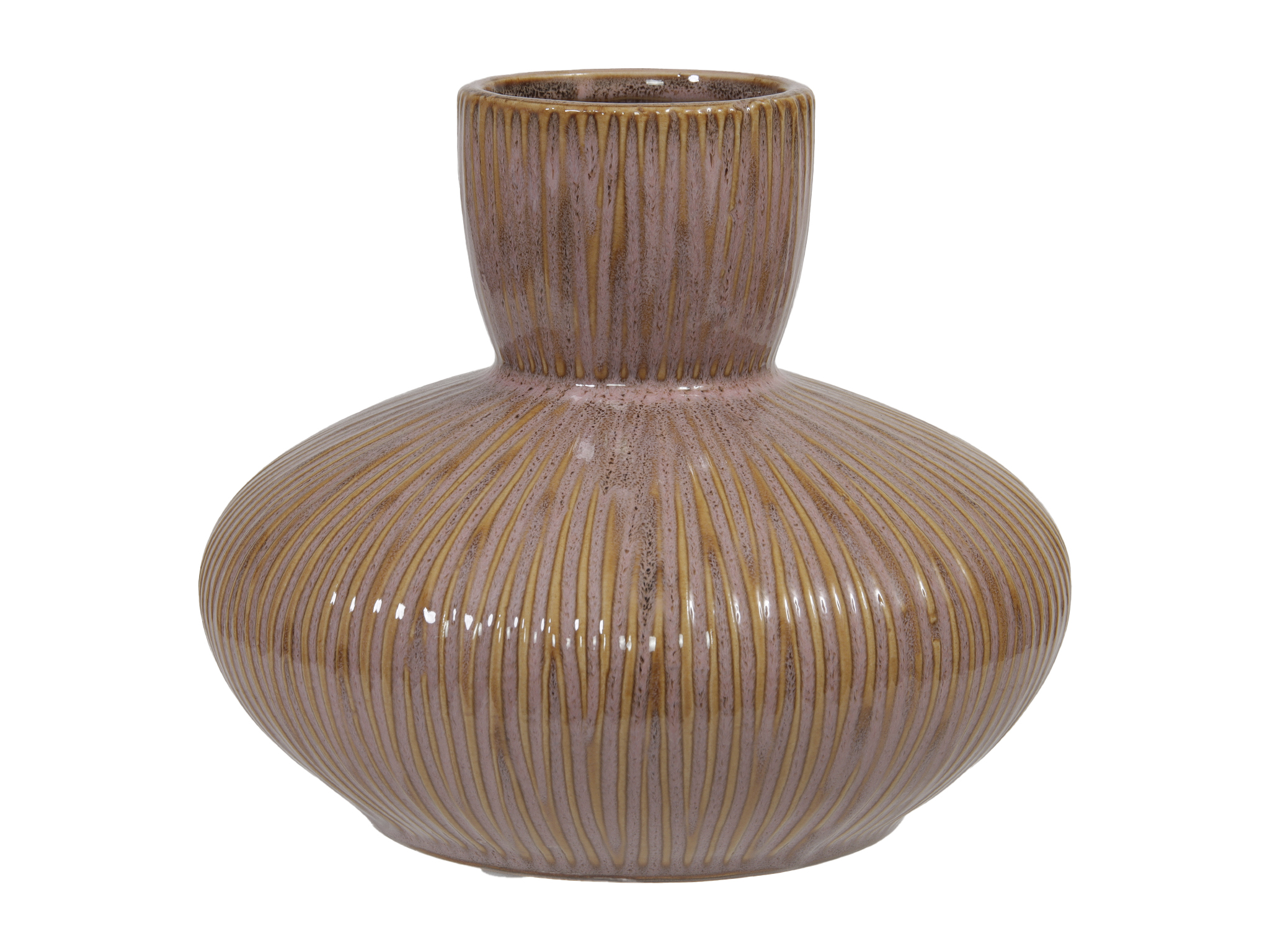VASO BASSO D12 H25,5CM. ROSA ANT.