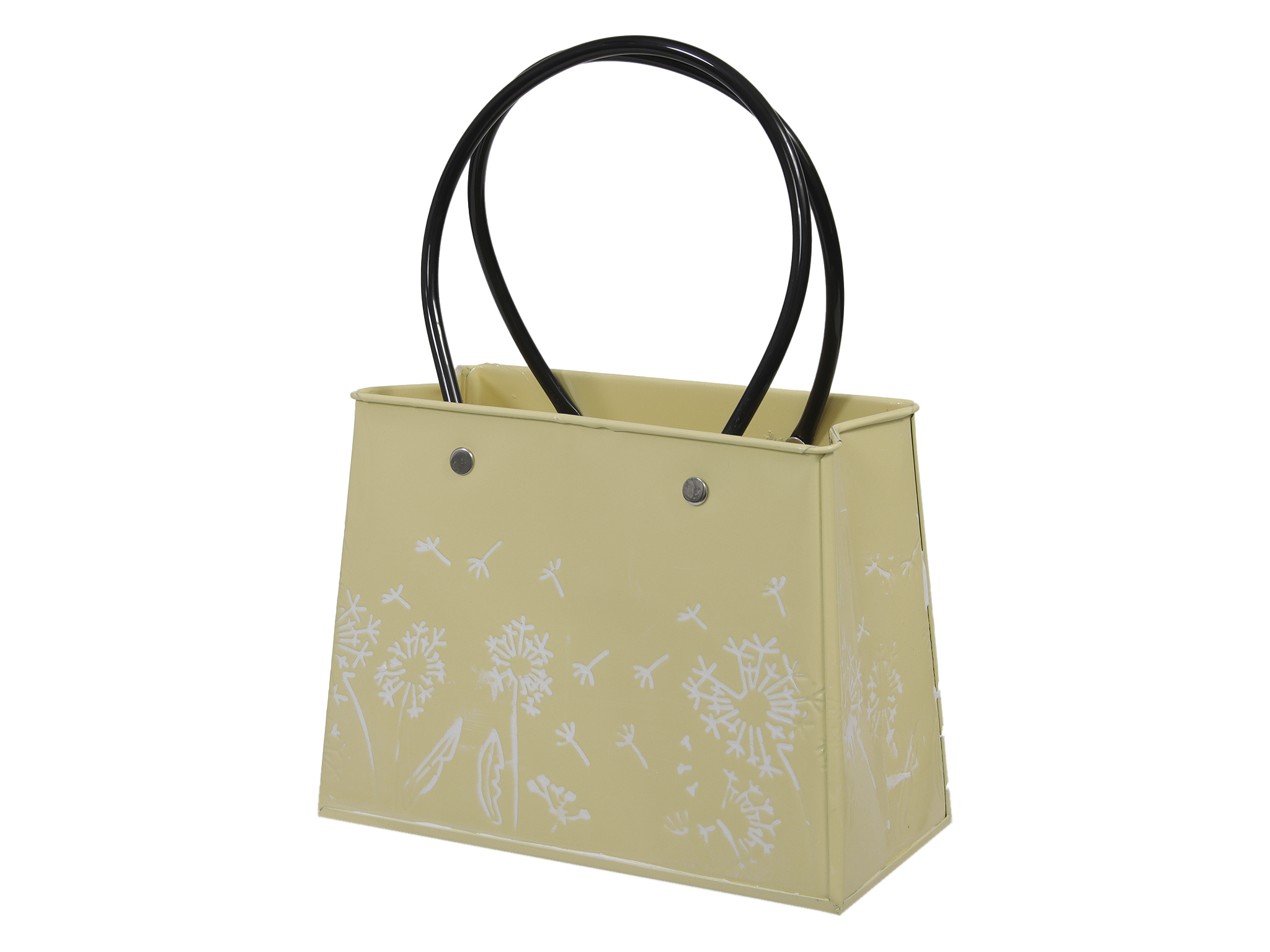 BORSA MET. C/MANICI 19X9 H14CM. GIALLO CH.