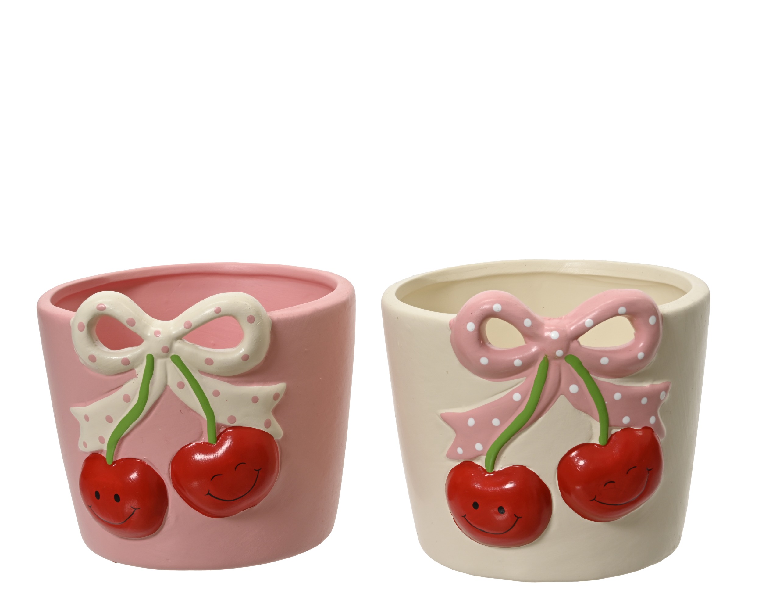 VASO C/CILIEGIE D10,4 H9,1CM. 2PZ.COL.ASS.