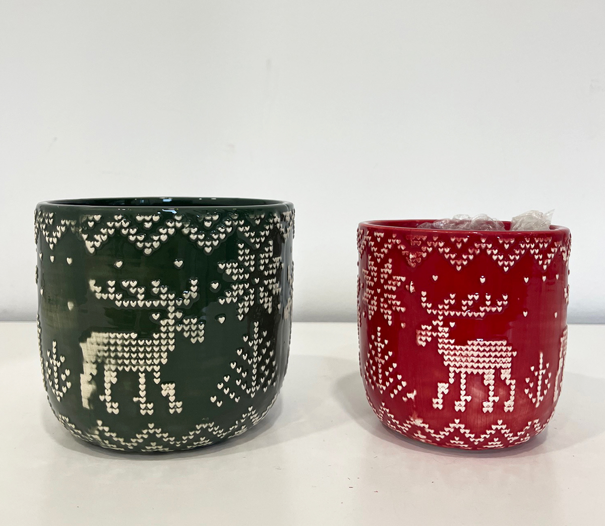 VASO MERRY XMAS D10,4-13,2 H10,3-11,6CM. 2PZ.COL.ASS