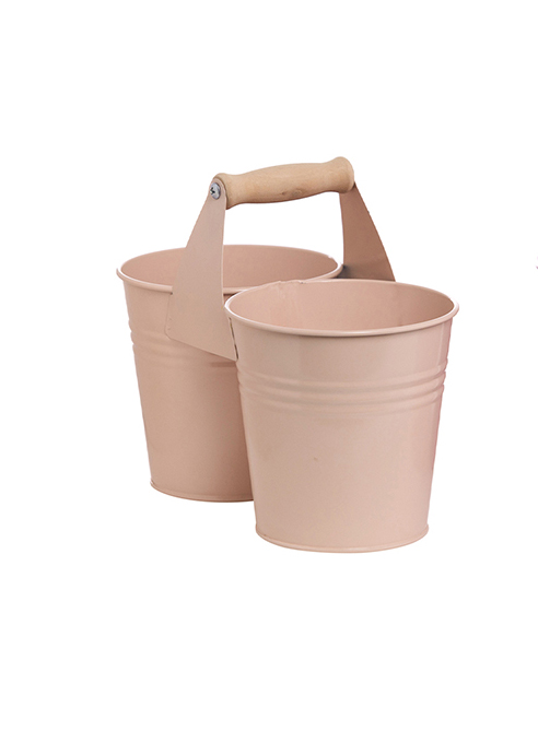 VASETTI 2 LATTA D.11 H.11 L.24CM ROSA CH