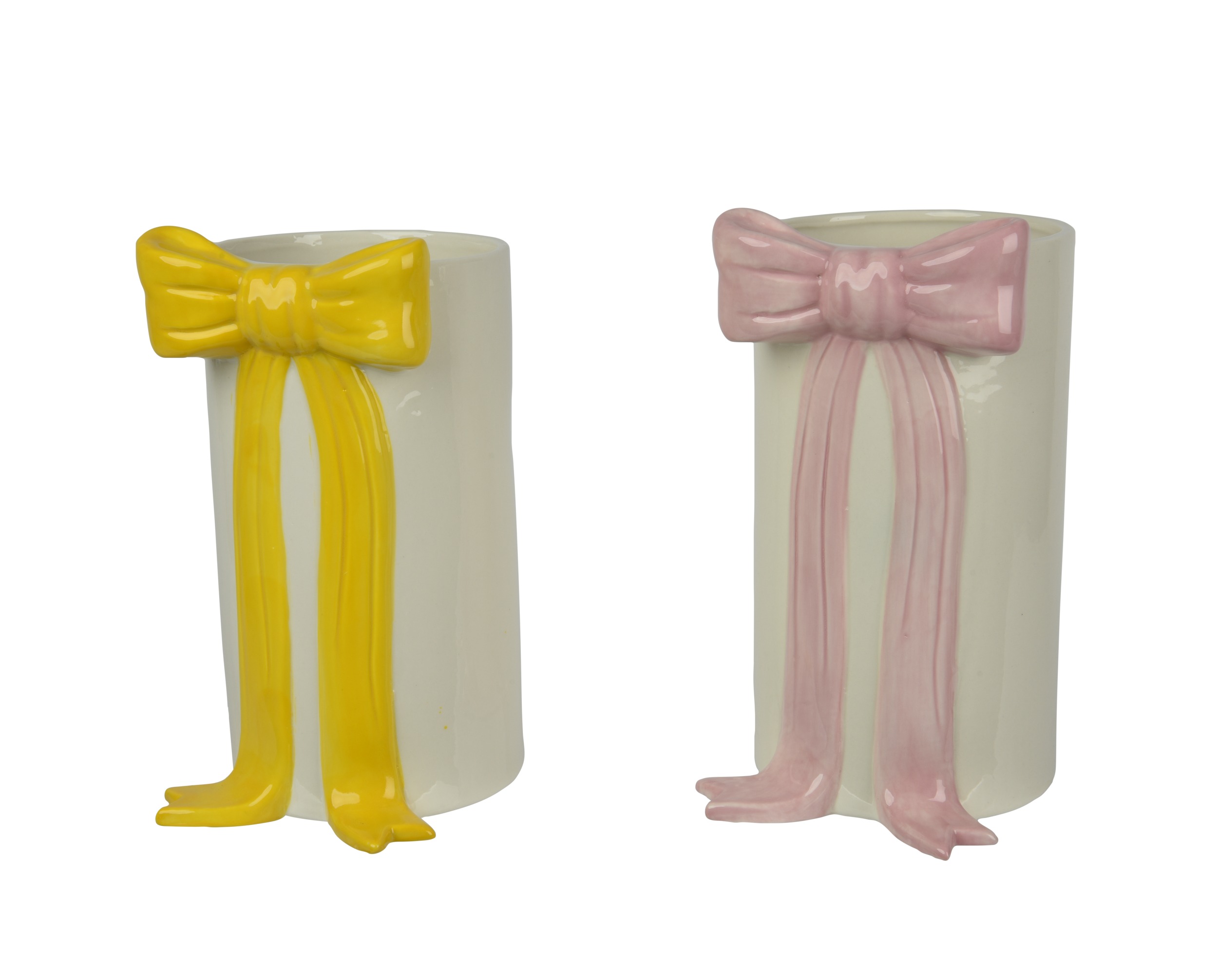 VASO PORCELL.C.FIOCCO GIALLO D14.3X12 H.22,5