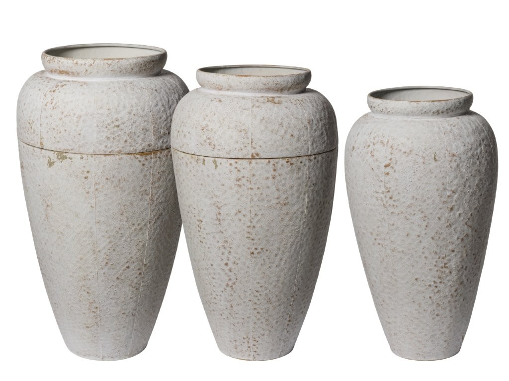 VASO MET.ANFORA S/3PZ. D20-23-26 H50-60-72CM.