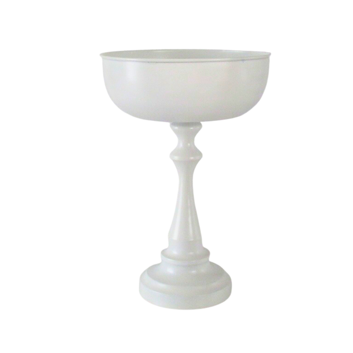 ALZATA MET.LISCIA C/GAMBO D22 H33CM. BIANCO