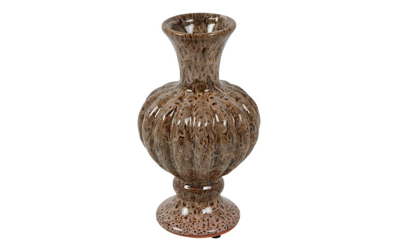 VASO CON PIEDE TROMP D15 H24CM. BROWN