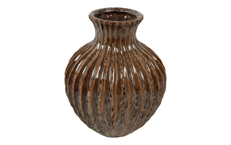 VASO BALL LENN D22,5 H26CM. BROWN