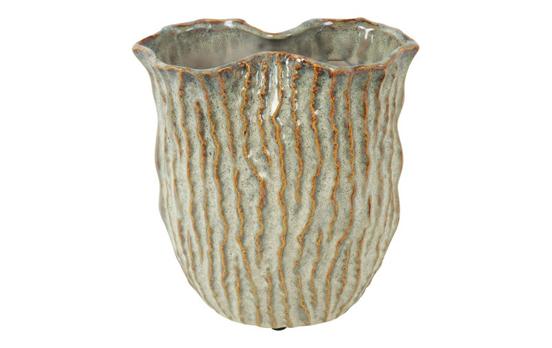 VASO OVALE RYBA 24X14,5 H26CM. LT GREEN