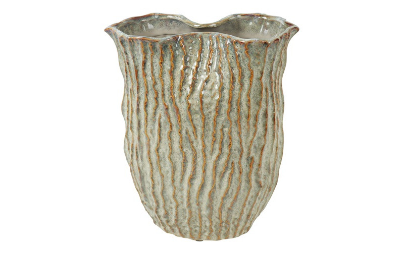 VASO OVALE RYBA 29X16,5 H36CM. LT GREEN