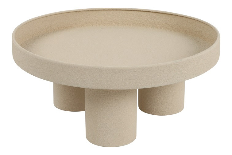 VASSOIO MET. C/PIEDI JANEL D30 H13CM. CREMA