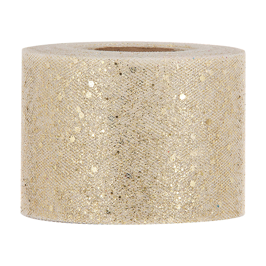 TULLE BRILLIANT 7CM. 50MT. ORO