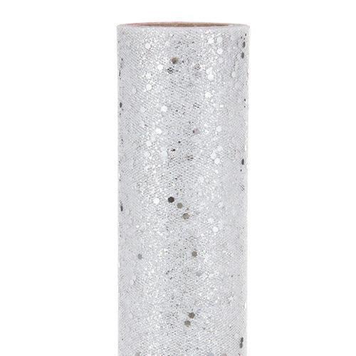 TULLE BRILLIANT 70CM. 9MT. ARGENTO