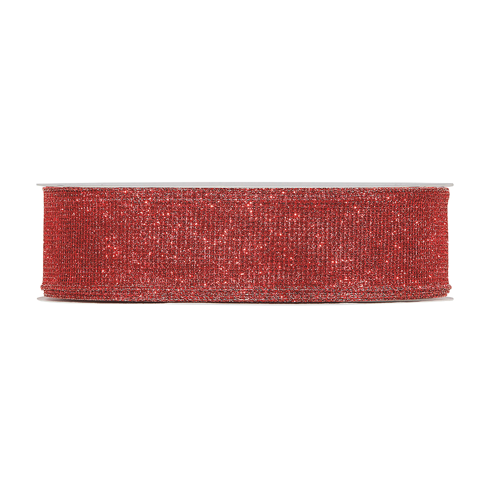 NASTRO GLITTER NET 40MM. 50MT. RED