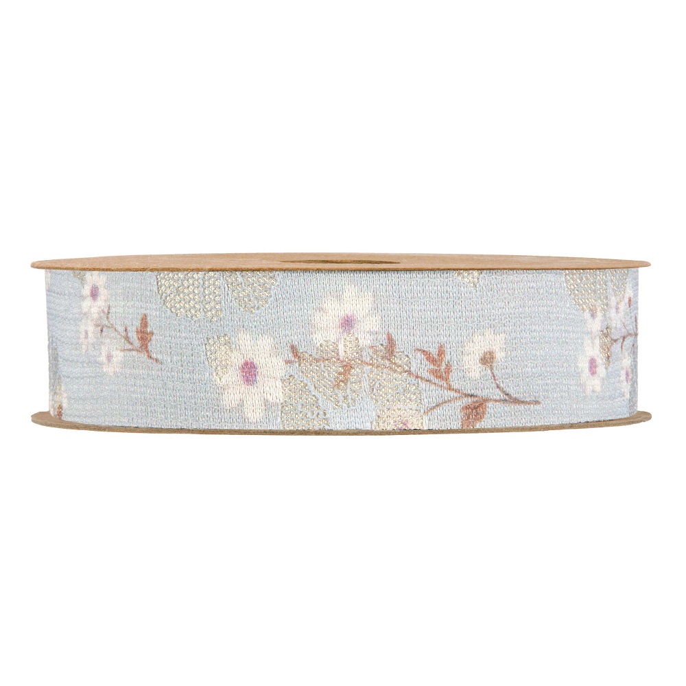 NASTRO LITTLE DAISIES 25MM. 10MT. LT BLUE