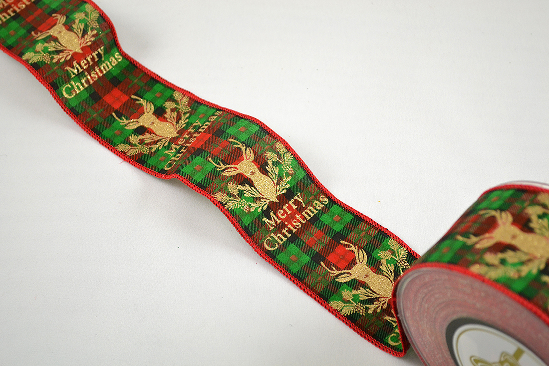 NASTRO SCOTTISH C/CERVO ORO 5,5CM. X9MT.