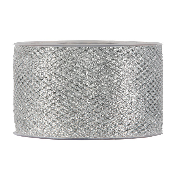 NASTRO XMAS NET 40MM. 30MT. ARGENTO