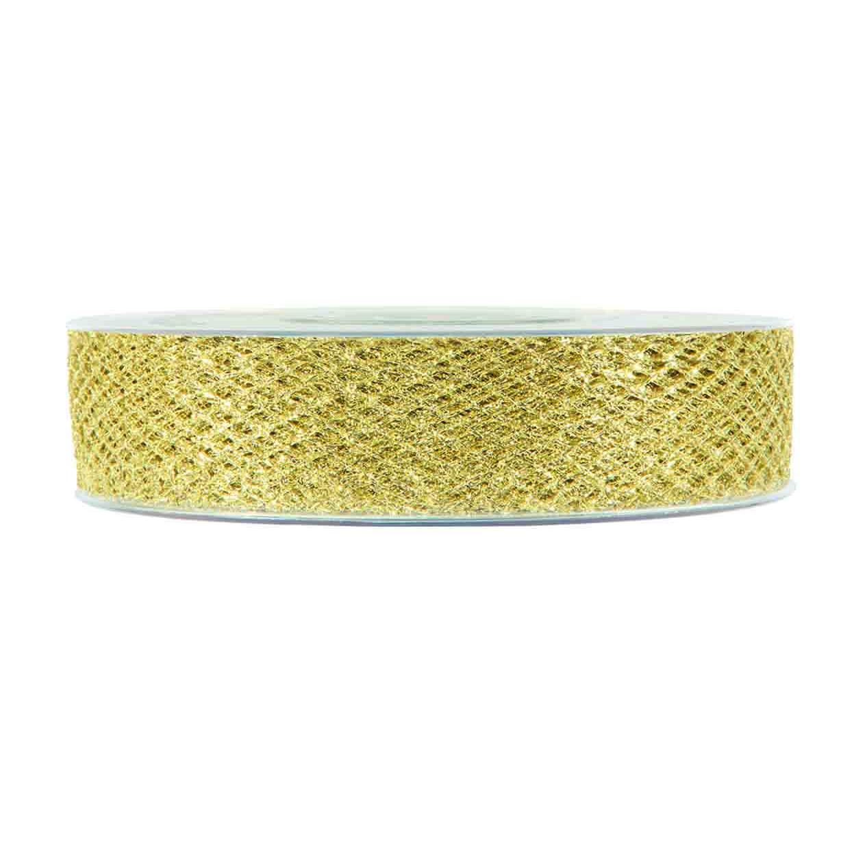 NASTRO XMAS NET 25MM. 30MT. ORO