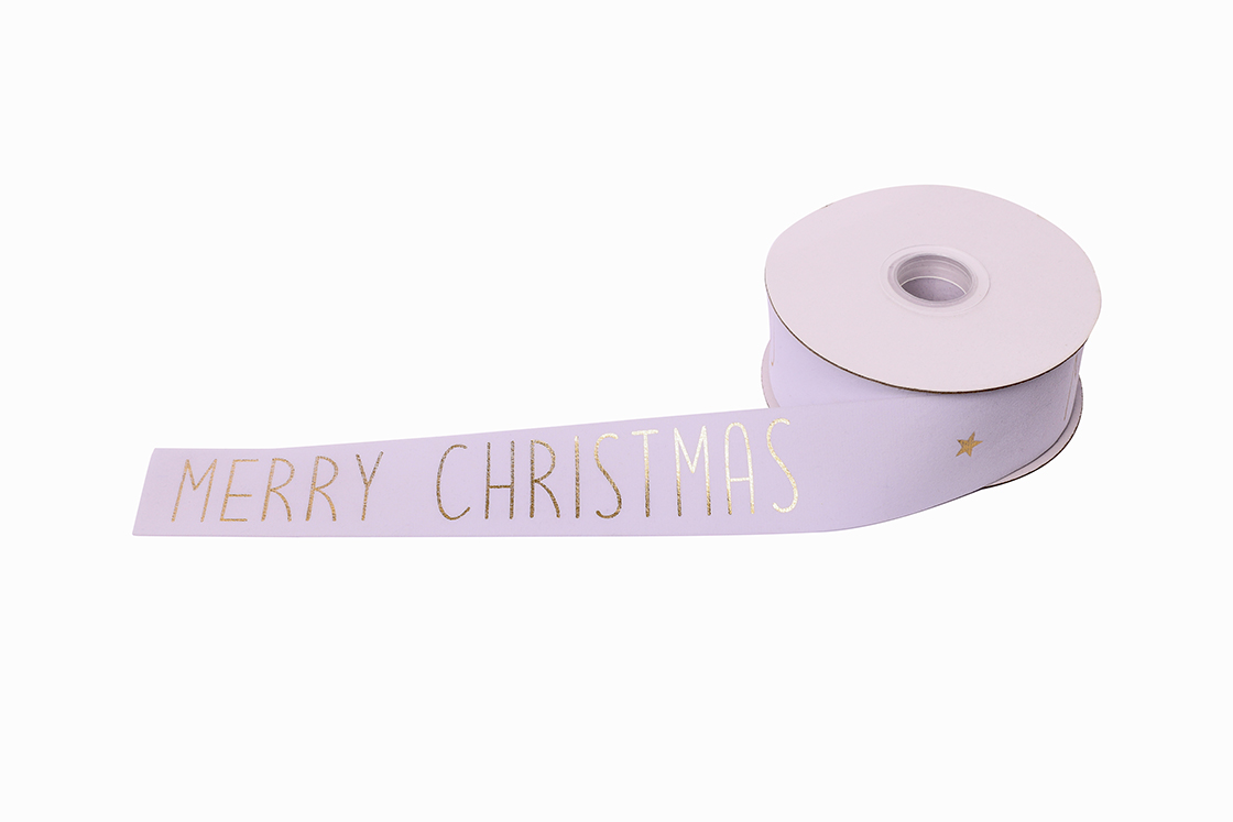 NASTRO MERRY X'MAS 25MM. 10MT. BIANCO