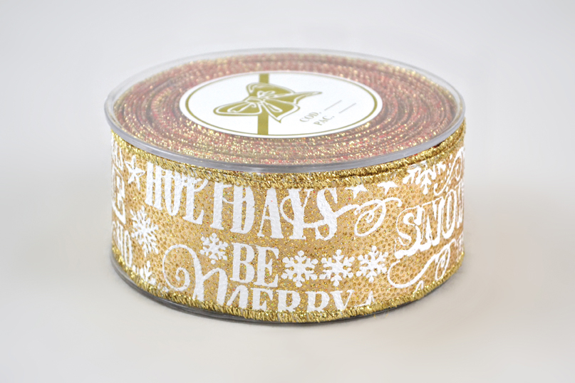 NASTRO SNOW TIME 4,3CM. X9MT. GOLD