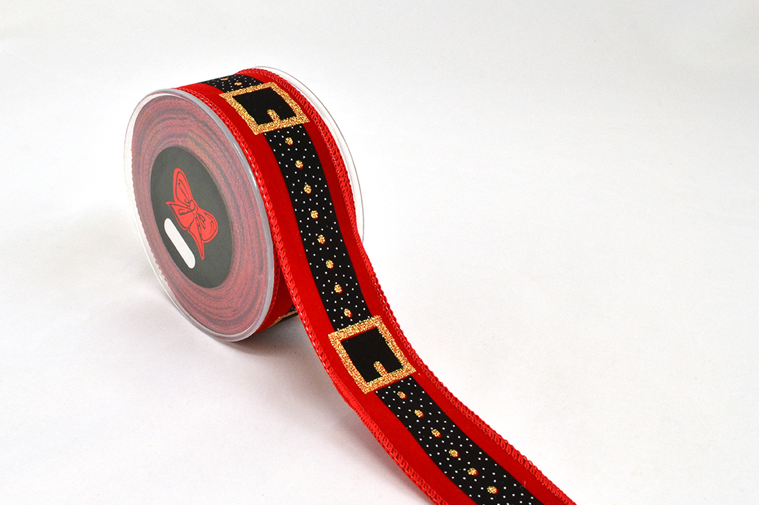 NASTRO CINTURA BABBO 4CM. X9MT. ROSSO/NERO