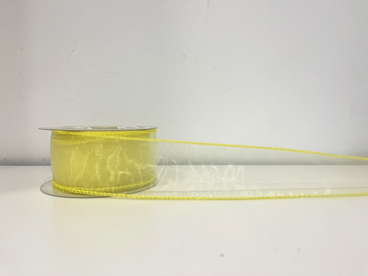 NASTRO ORGANZA 5CM.25YD GIALLO