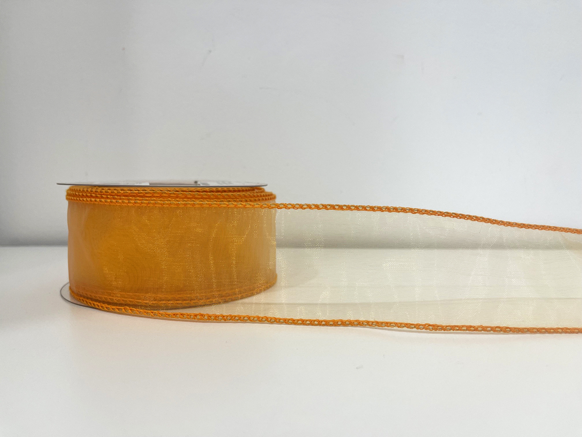 NASTRO ORGANZA 5CM.25YD PEACH