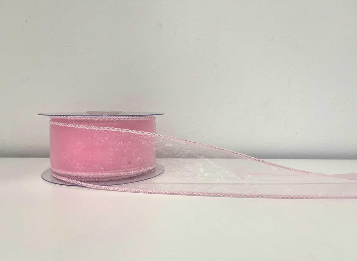 NASTRO ORGANZA 5CM.25YD PINK