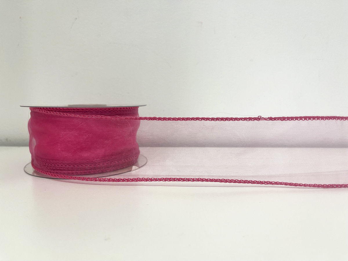 NASTRO ORGANZA 5CM.25YD FUCSIA