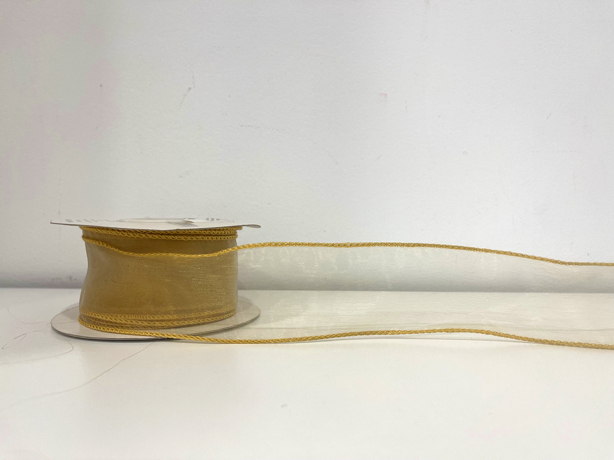 NASTRO ORGANZA 5CM.25YD GOLD
