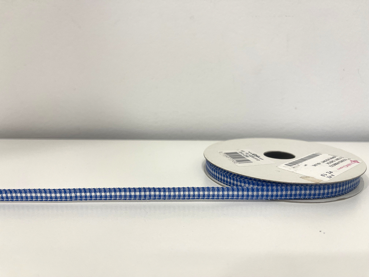 TINY CHECK 6MM.X25MT. BLUE