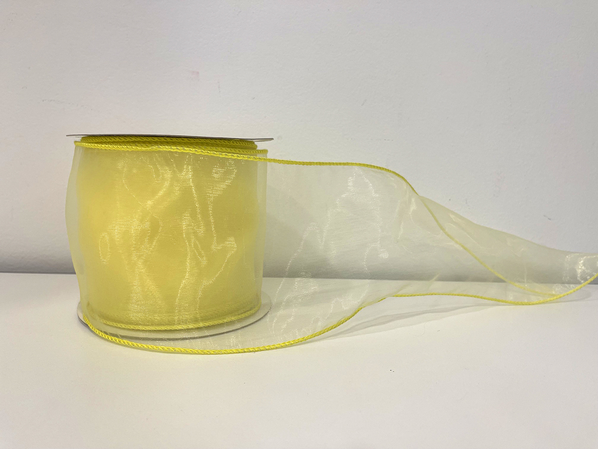 NASTRO ORGANZA 10CM.25YD YELLOW