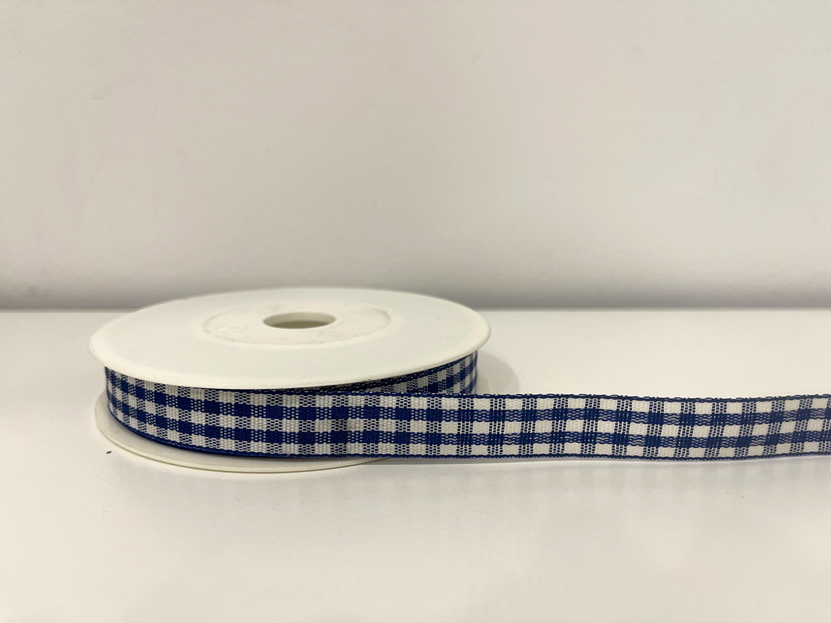 VICHY COTTON 15MM.25MT. BLU