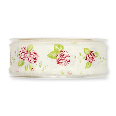 NASTRO ROSES 35MM.20MT. CREMA