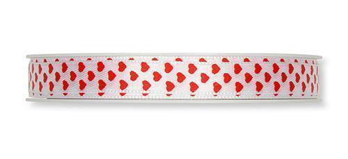 NASTRO SATEEN C/CUORI 10MM.25MT. BIANCO