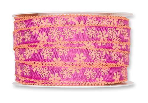 NASTRO LITTLE FLOWERS 15MM.25MT. FUXIA