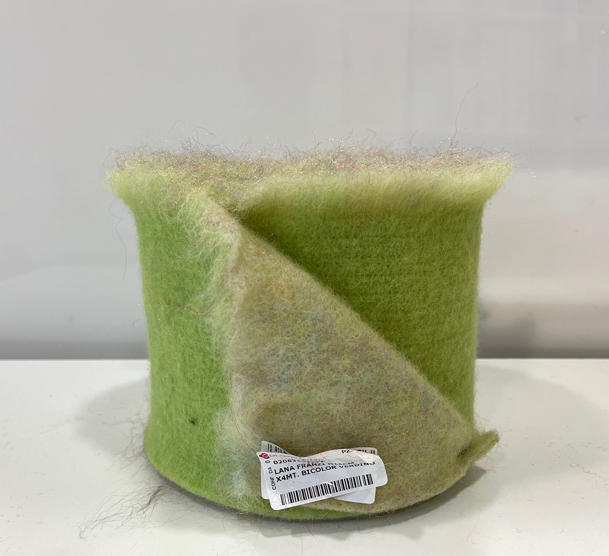 LANA FRANZI H15CM. X4MT. BICOLOR VERDINO