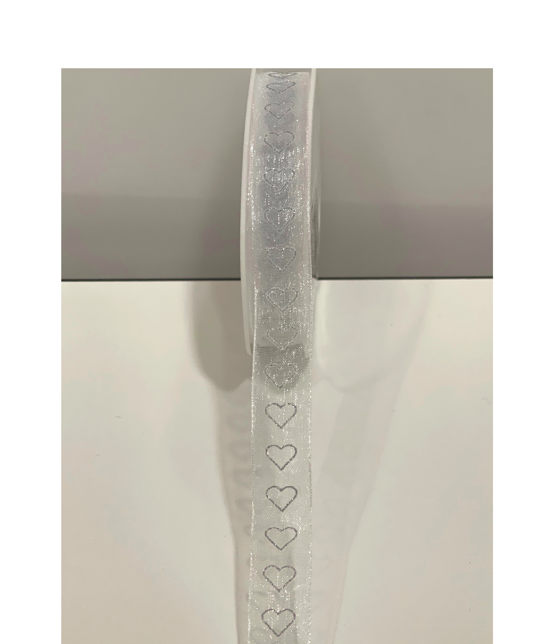 NASTRO ORGANDY HEARTS 15MM. 15MT. BIANCO