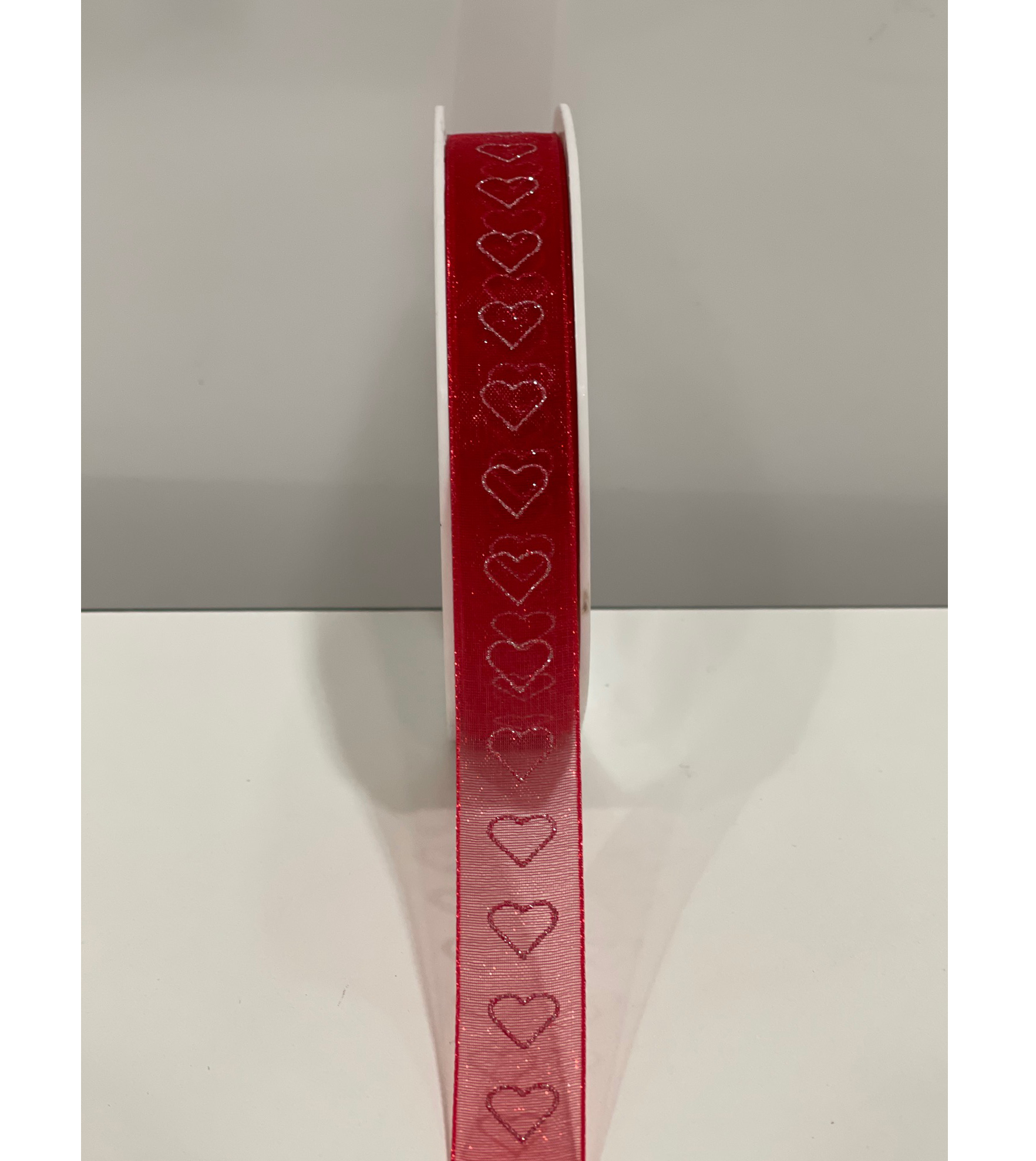 NASTRO ORGANDY HEARTS 15MM. 15MT. ROSSO