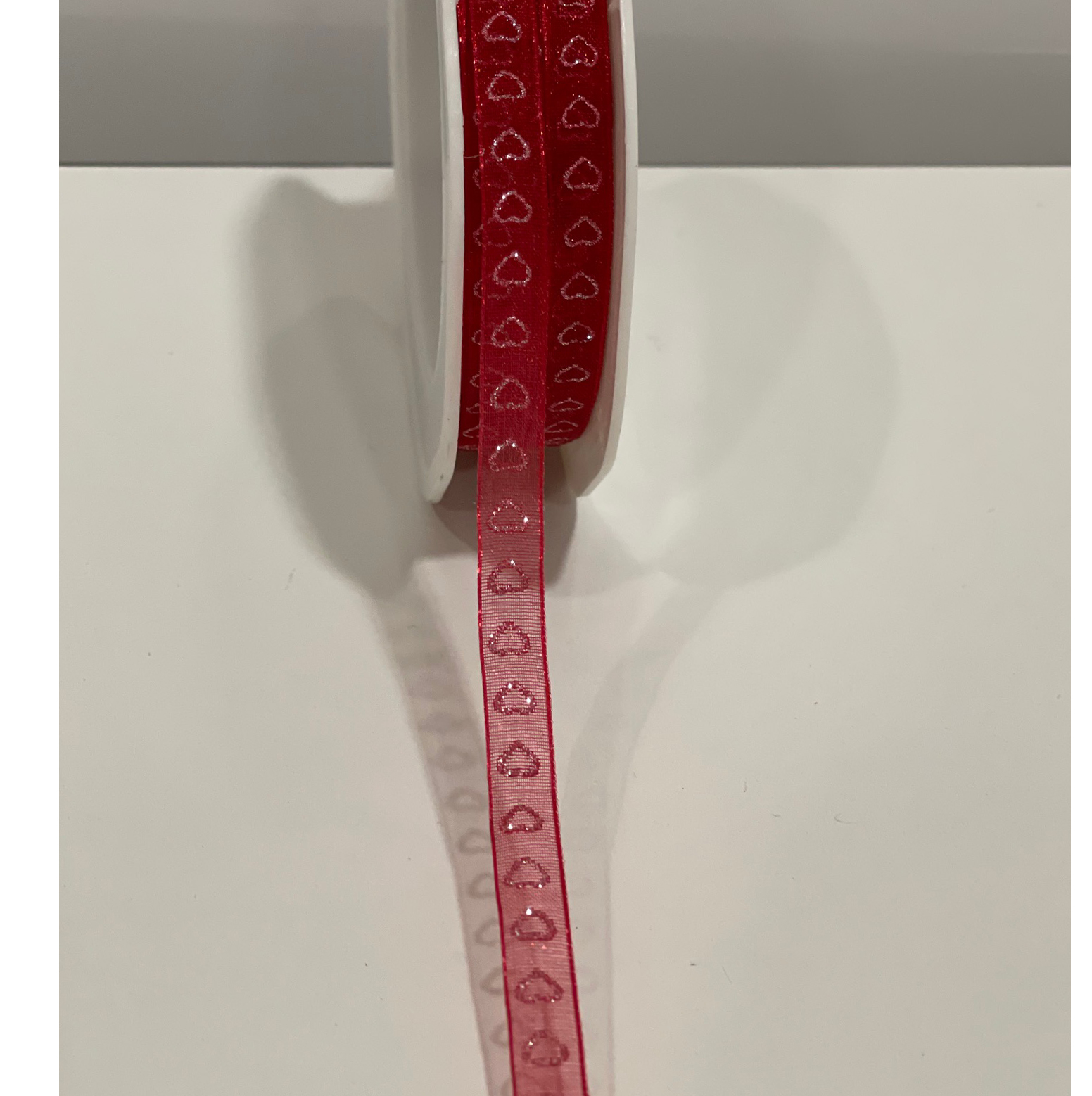 NASTRO ORGANDY HEARTS 7MM. 15MT. ROSSO