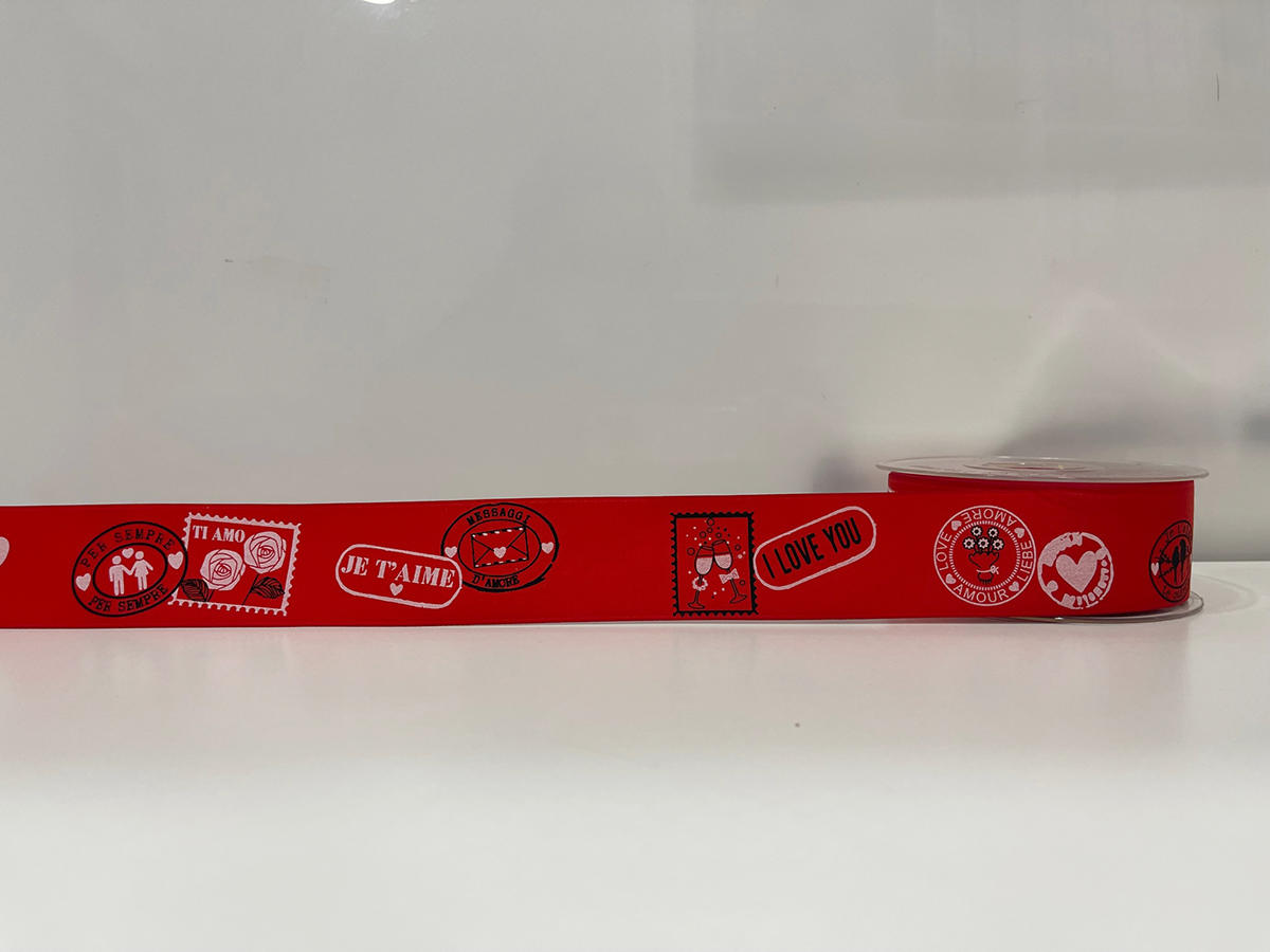 NASTRO SAN VALENTINO 40MM. 15MT. ROSSO