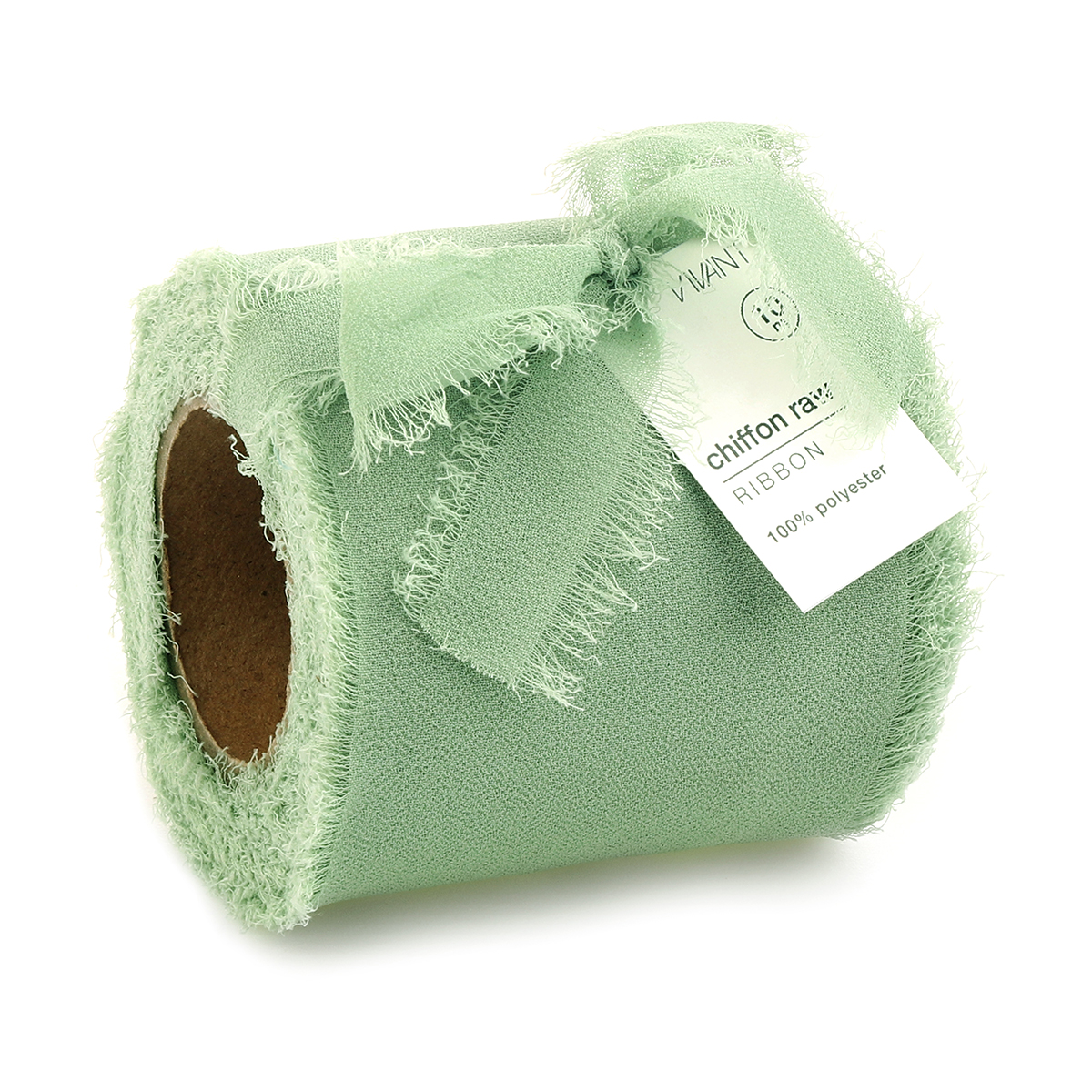 NASTRO CHIFFON RAW 70MM. 10MT. LT OLIVE