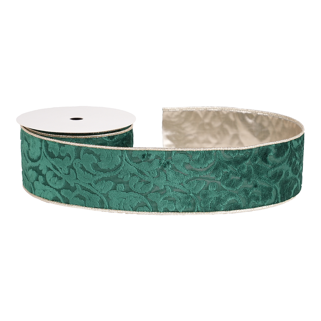 NASTRO DAMASCO 63MM. 9,14MT. VERDE