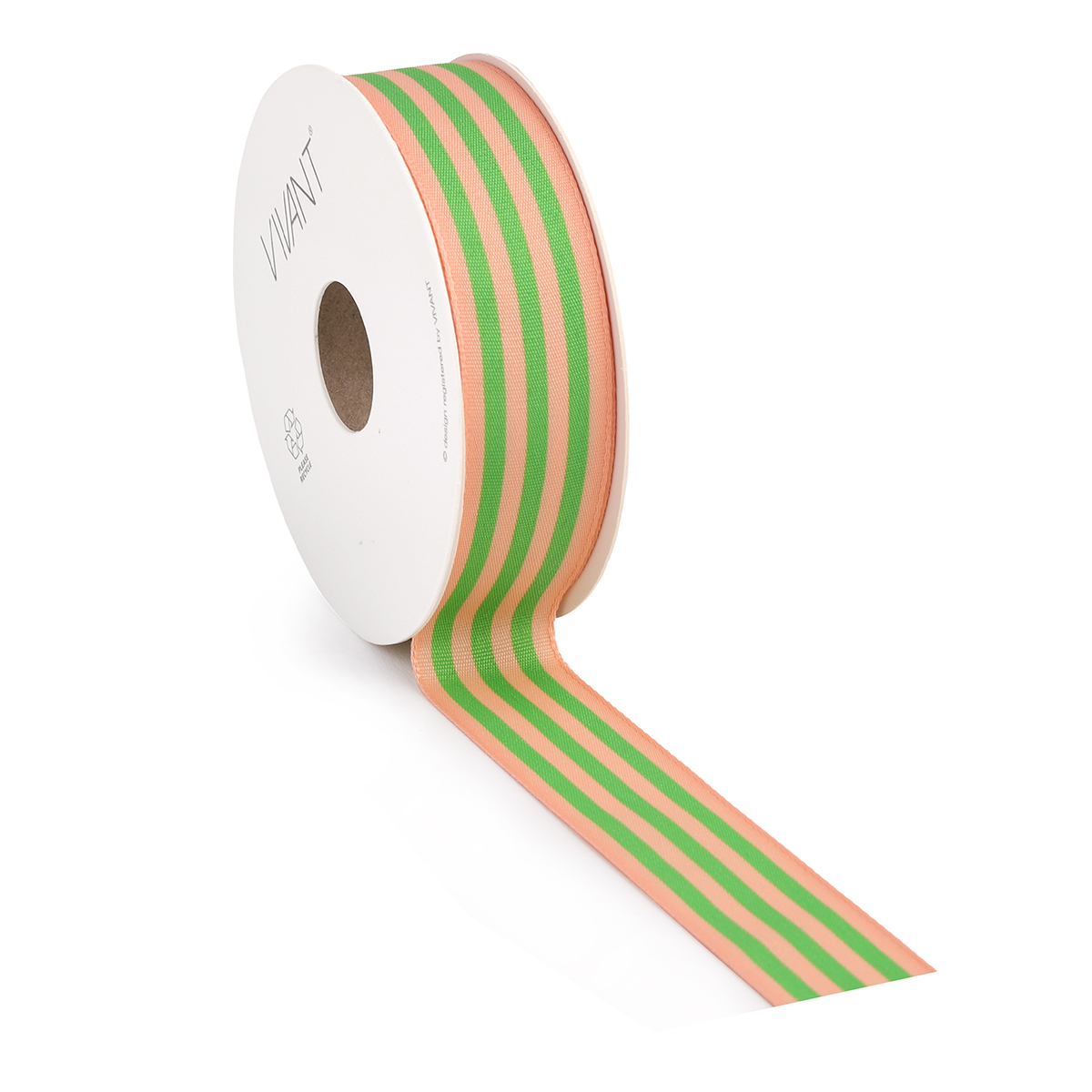 NASTRO CANDY STRIPE 25MM. 15MT. VERDE MELA