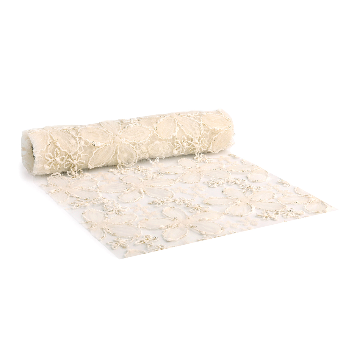 NASTRO RUNNER DECO FLORET 28CM. X2MT. AVORIO