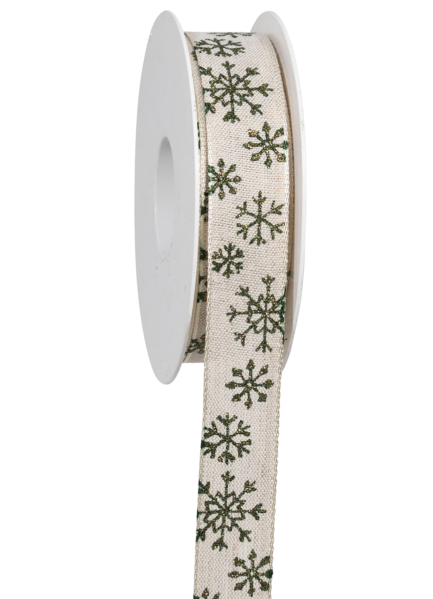 NASTRO FIOCCO DI NEVE 25MM.18MT. VERDE SC.