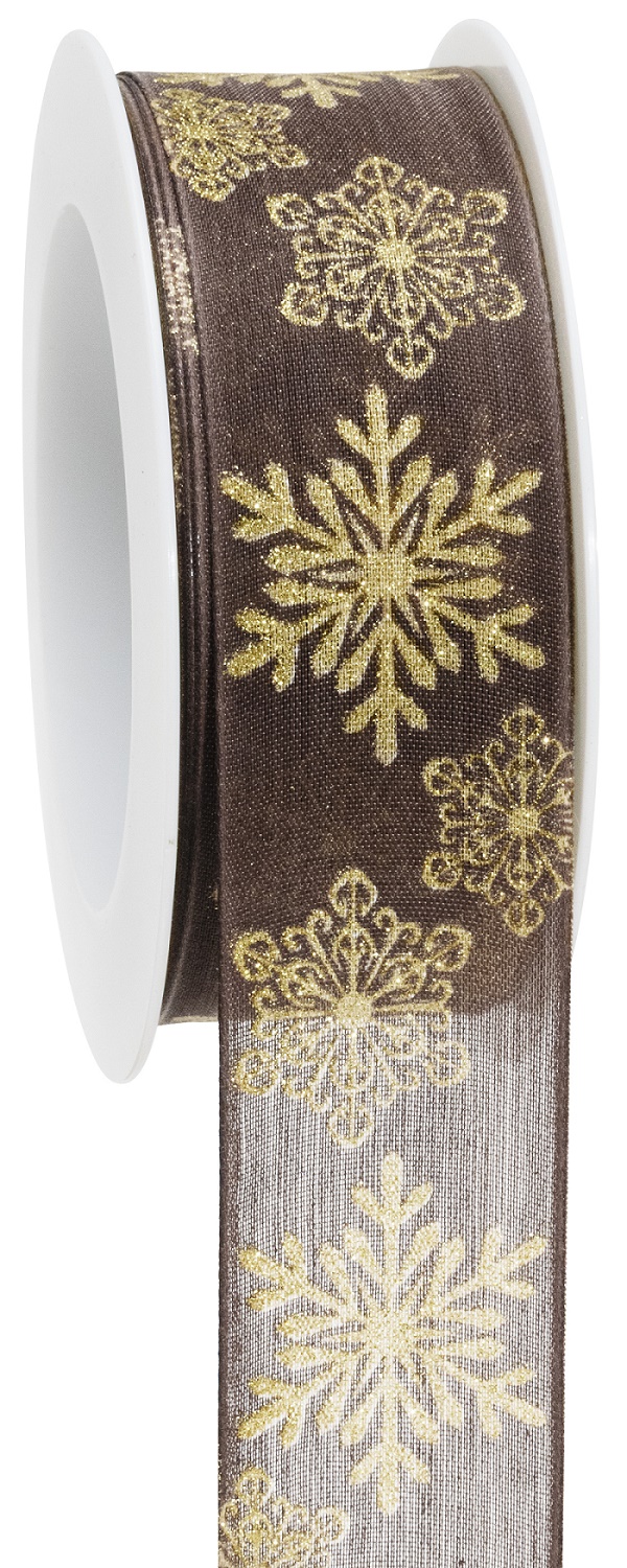 NASTRO ICE FLOWER 40MM.15MT. CIOCCOLATO