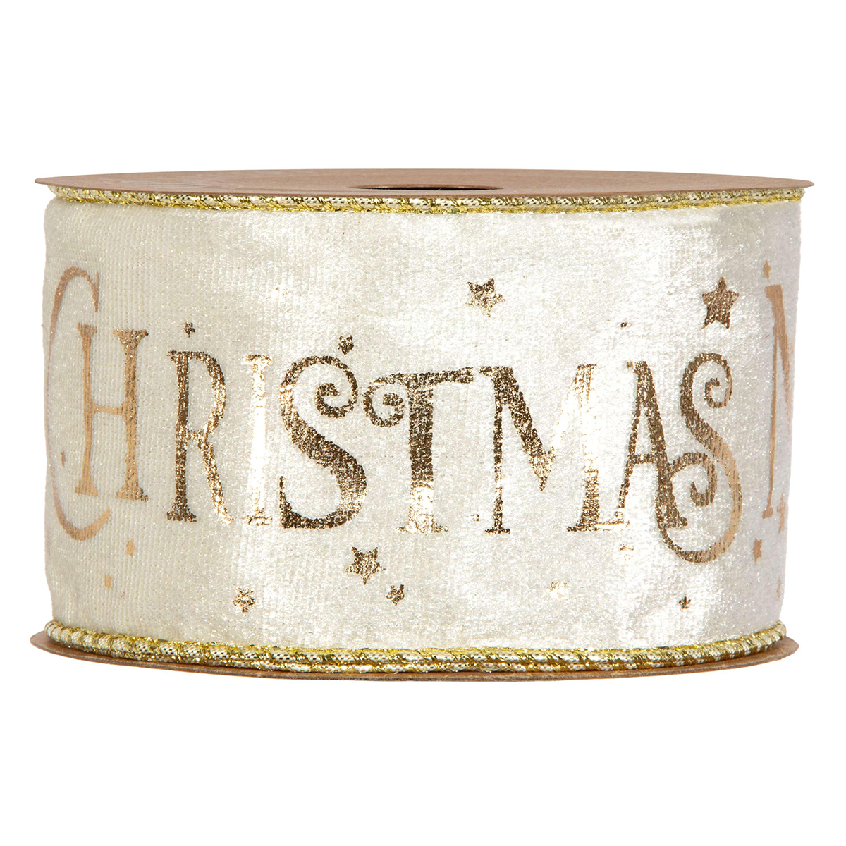 NASTRO MERRY XMAS 63MM. 10MT. CREMA