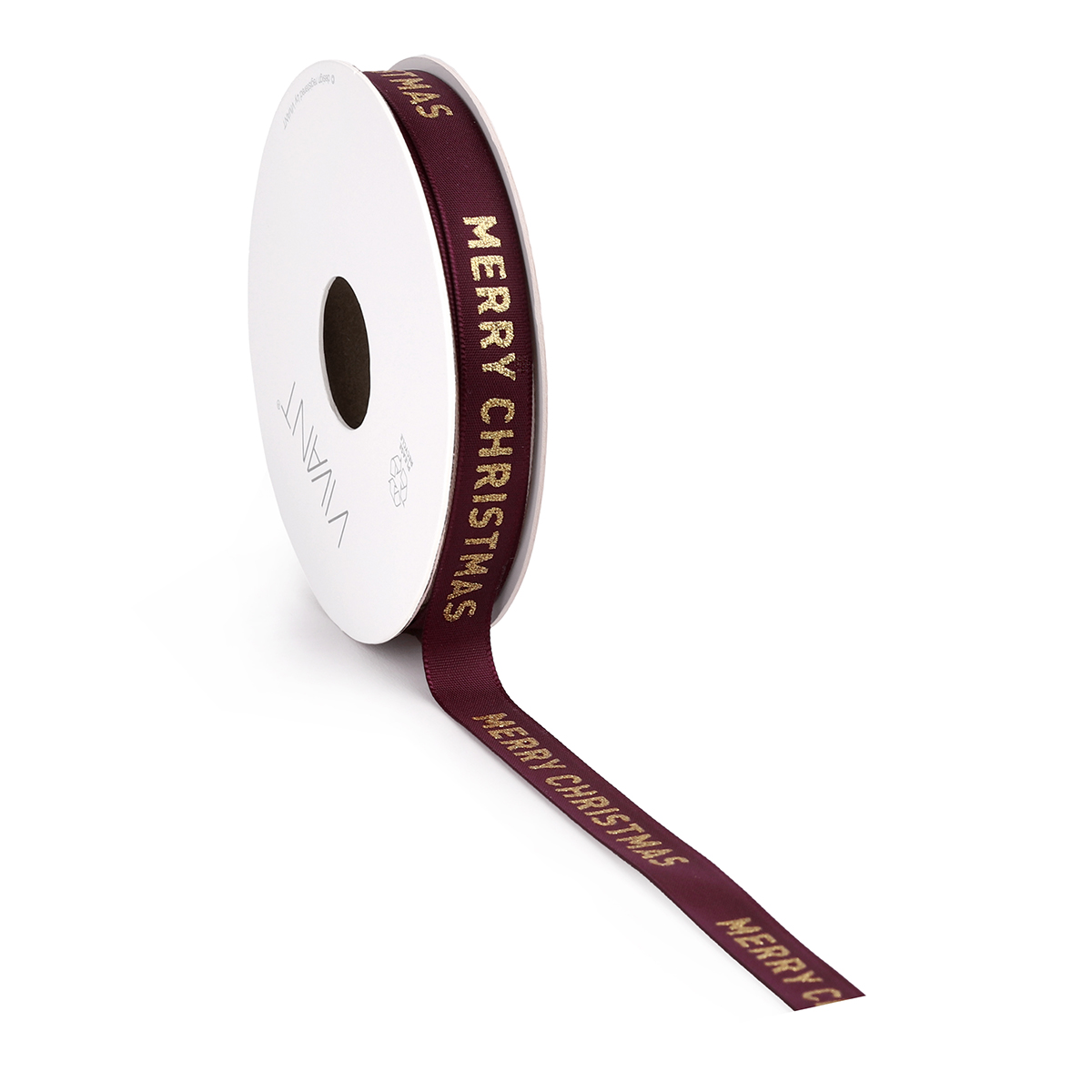 NASTRO SETA MERRY XMAS 12MM. 15MT. BORDO'