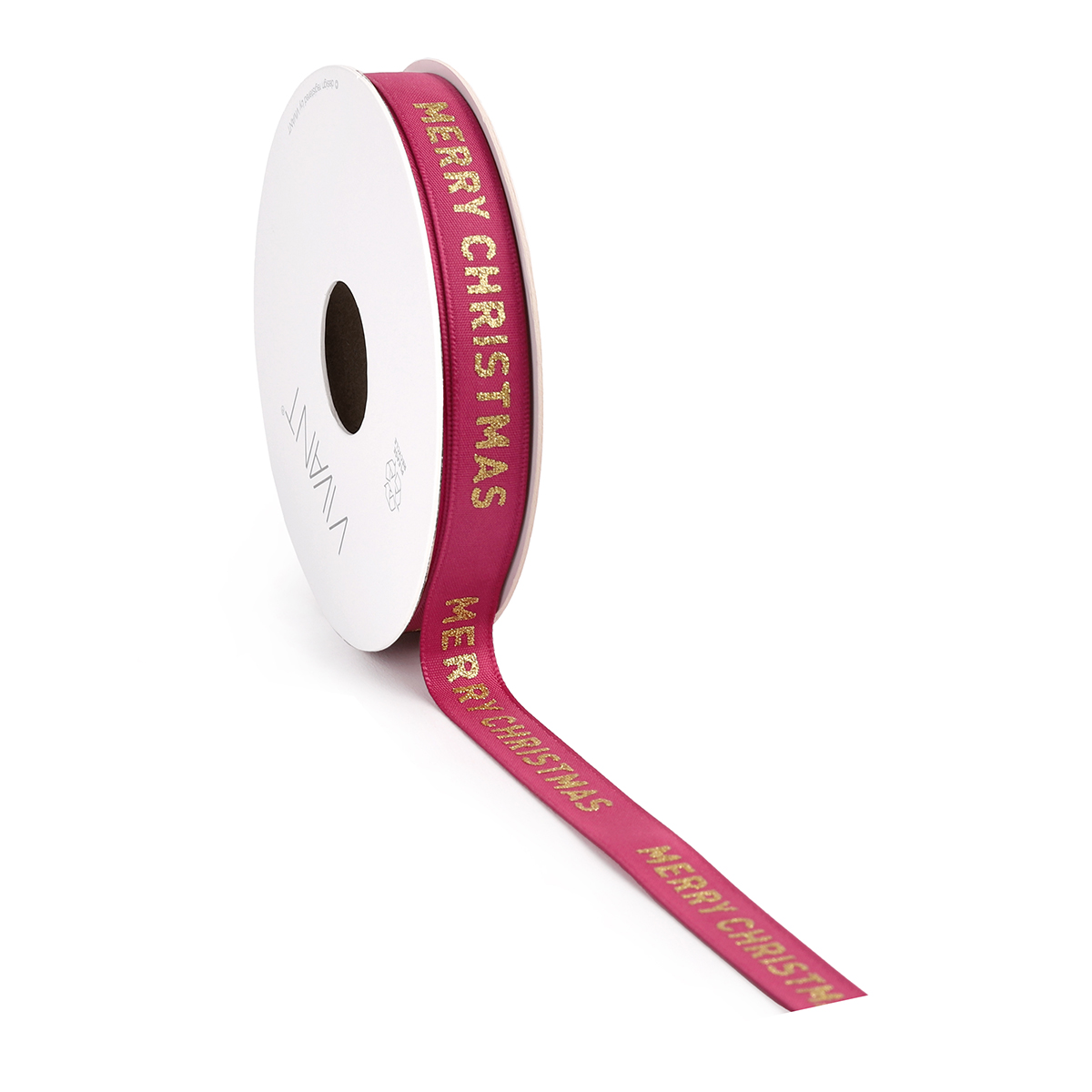 NASTRO SETA MERRY XMAS 12MM. 15MT. FUCHSIA