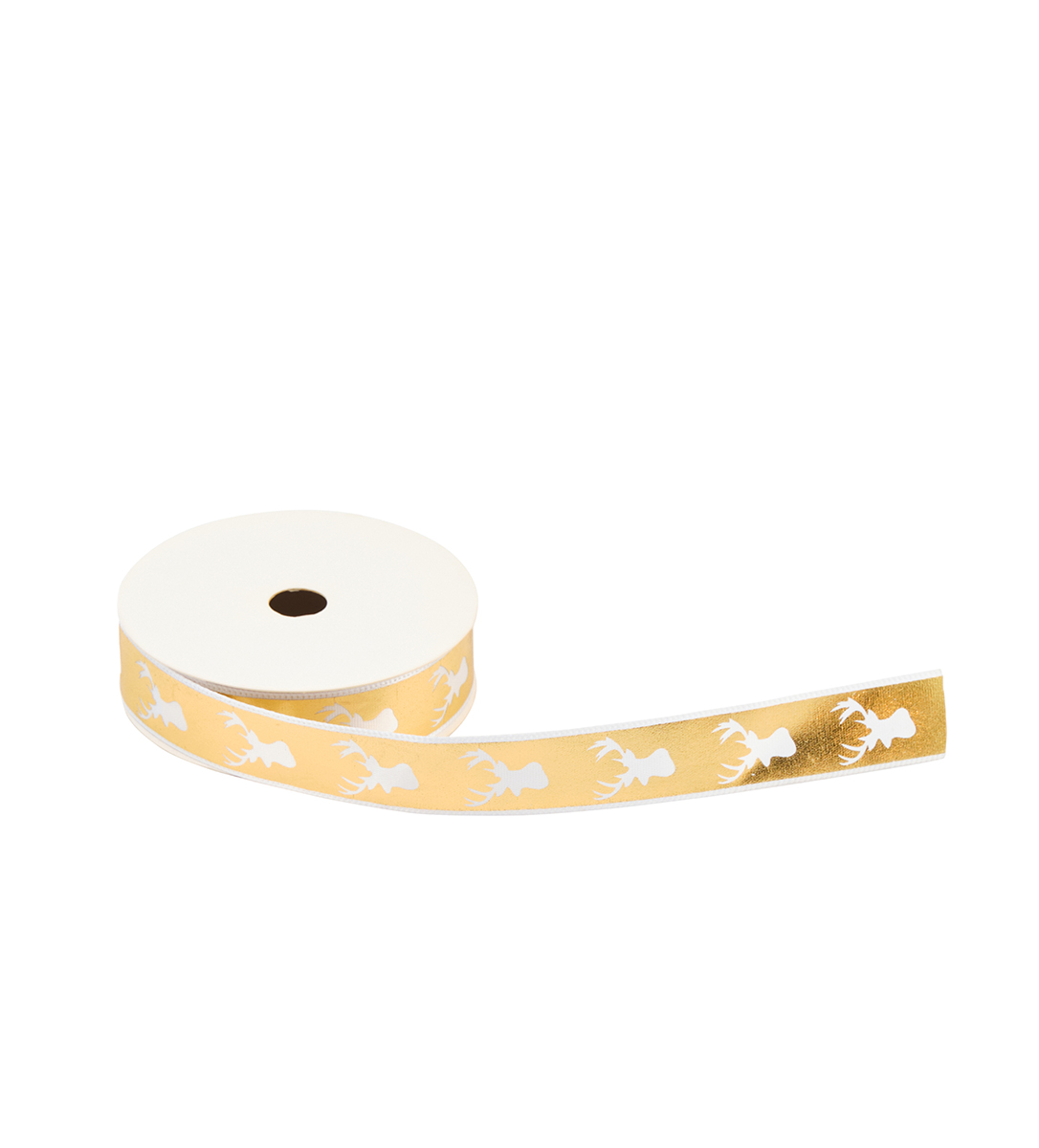 NASTRO ORO C/RENNA BIANCA 2CM. 10MT. 2PZ.
